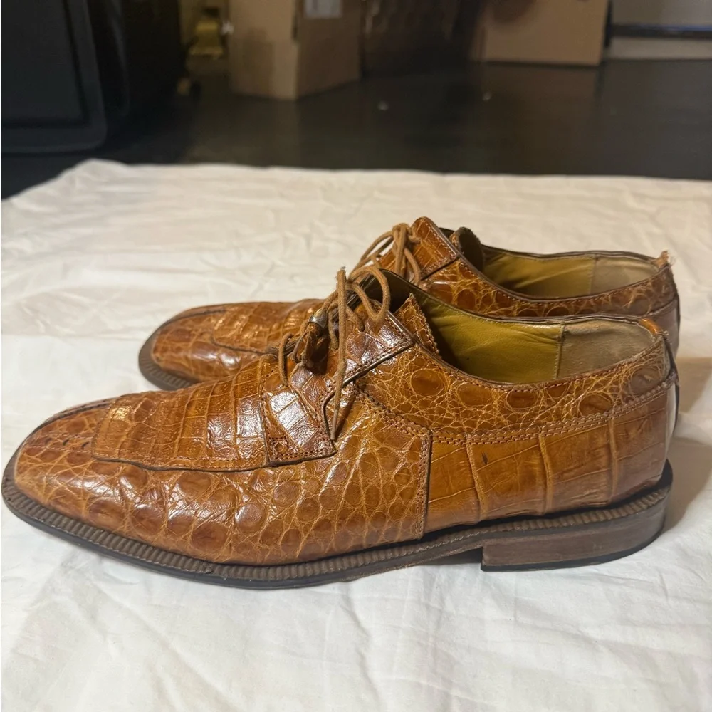 David Eden Brown Crocodile‎ Leather Derbys size 11